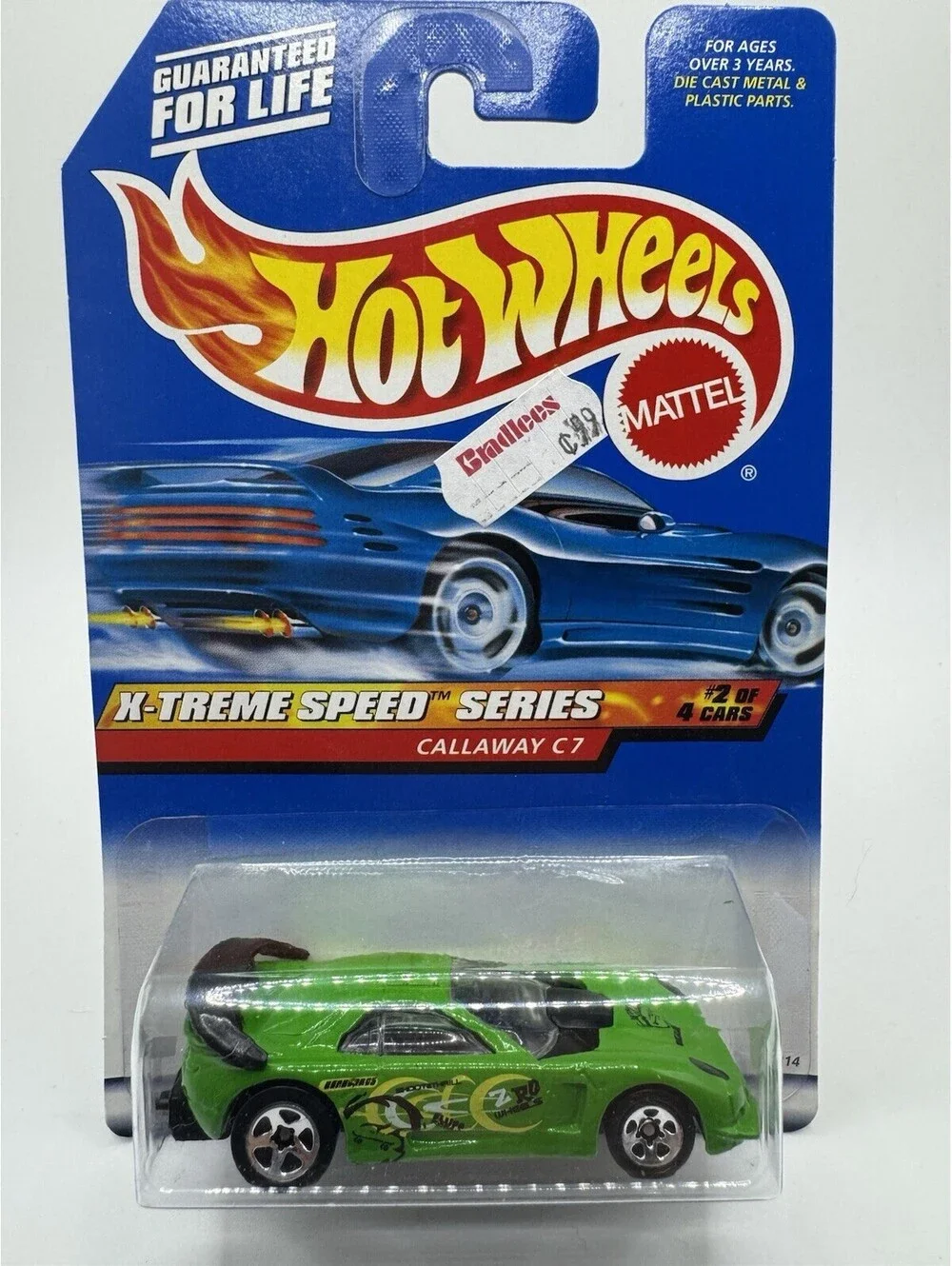 Hot Wheels 1997 X-Treme Speed Series #966 Callaway C-7 Green #2 of 4 NIB